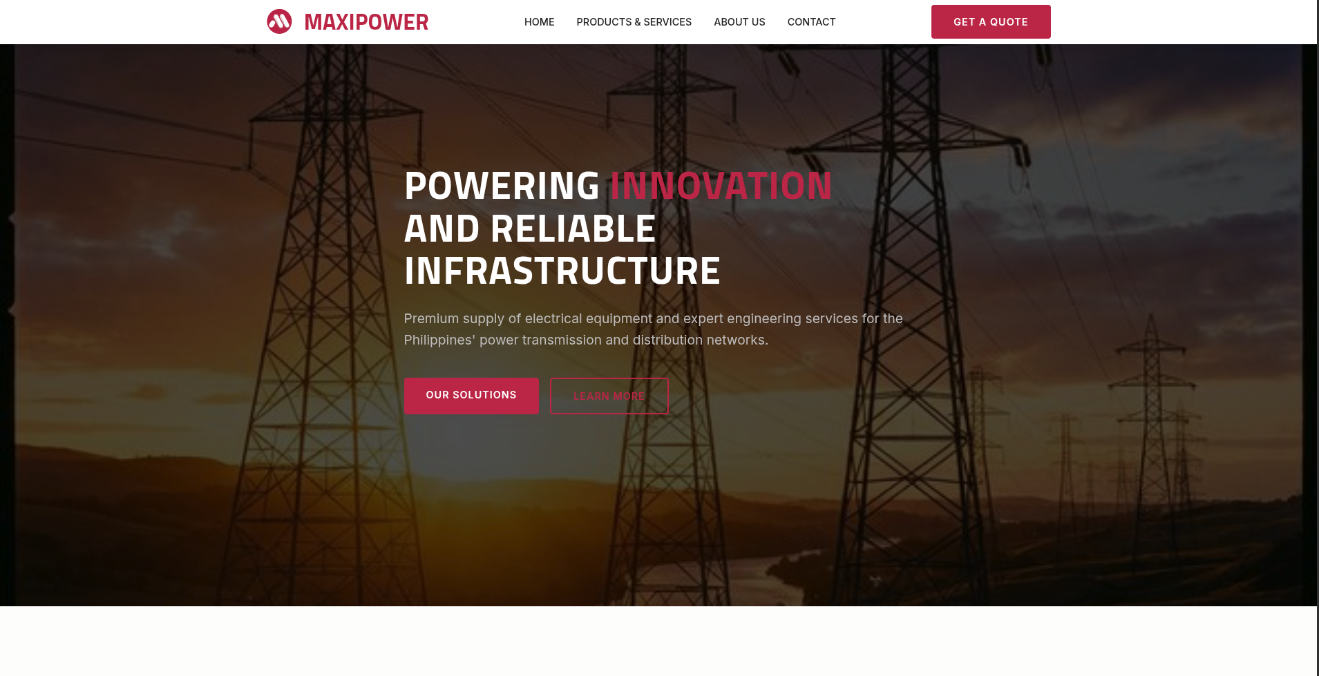 Maxipower Website screenshot